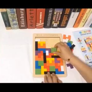 ɡhép hình gỗ xếp gạch tetris giúp phát triển tư duy cho bé -Binbibo