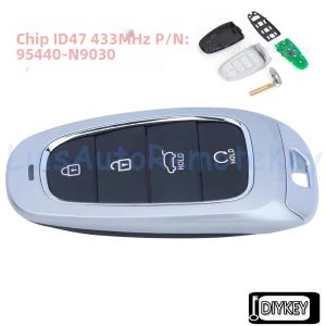 4 Nút Điều Khiển Từ Xa Thông Minh Chìa Khóa Xe Ô Tô Fob 433 MHz ID47 Chip Cho Xe Hyundai Tucson 2022 2023 Tương Thích Với 95440-N9030 95440-N9032