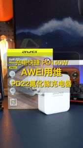Awei PD22 140W GaN Wall Apple charger 2 Ports QC Fast Charger USB-C power adapter with UK EU plug safe Travel 100w 65w 45w 35w 20w charging Charger for MacBook Pro 14 16 samsung s22 ultra Huawei P40 iPhone 14 13 Max Laptop iPad