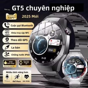 Đồng Hồ Thông Minh GT5 Pro Dành Cho Nam Màn Hình AMOLED GPS Theo Dõi Nhịp Tim Chống Nước Gọi Bluetooth Theo Dõi Thể Dục Với Chức Năng Theo Dõi Quỹ Đạo Chuyển Động