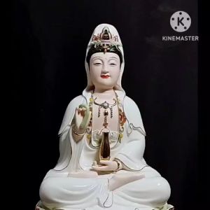 [ Cao 30 cm  35 cm ] TƯỢNG  QUAN ÂM MEN SỨ CAO CẤP