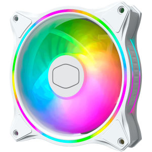Cooler Master MF140 HALO สีขาวพัดลม 140 มม.5V 3PIN ARGB รูรับแสงผลแสง Quiet พัดลมระบายความร้อนคอมพิวเตอร์