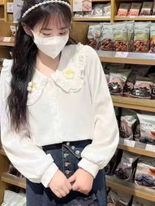 Áo Sơ Mi Cổ Búp Bê Ngọt Ngào Phong Cách Hàn Quốc Dài Tay Mùa Xuân Thu Mới Cho Học Sinh Trung Học Cơ Sở Và Trung Học Phổ Thông