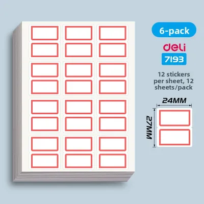 Deli | Waterproof Self-Adhesive Blank Label Stickers for Office School Handwriting