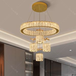 Modern Luxury Crystal Restaurant Chandelier Customizable Artistic Dining Hall Table Lamp New 2025 Bar Counter Hanging Light