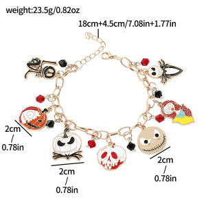 Bandai | The Nightmare Before Christmas Bracelets for Women Jack Skellington Sally Oogie Boogie Jewelry Charms Trend Accessories