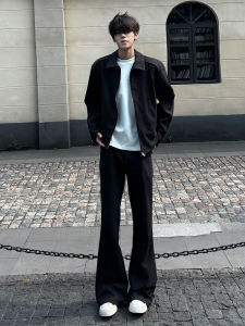 Quần Ống Đứng Màu Đen Mỏng Cho Nam Mùa Hè Quần Ống Rộng Cleanfit Quần Dài Thẳng Thường Ngày Quần Dài Thoải Mái