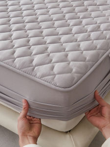 Simple Pure Color Geometric Cotton Quilted Bed Canopy Single Item Mattress Protector Bed Cover 1.8m Quality Bedding Accessories
