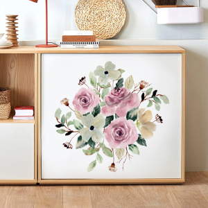 Decal Dán Trang Trí Bồn Cầu Toilet Hoa Hồng A Có Keo Sẵn 28x27cm - Chống Nước Không Phai Màu