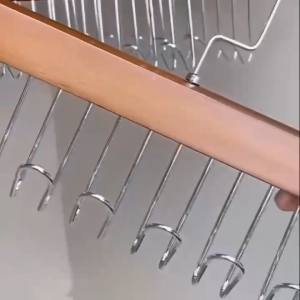 BIN LU 8 - Hook Organizer Hanger for Bra - Multi - Tier Space - Saving Clothes Hanger - Wooden & Metal Design for Efficient Wardrobe Organization