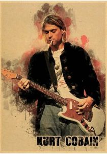 Kurt Cobain Singer Posters Rock and Roll Music Kraft Room Bar Cafe Decor Gift Art Wall Paintings