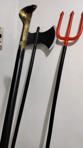 halloween costume props Devil fork / demon axe / karet for kids horror weapons costplay