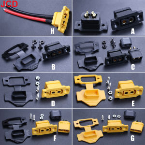 JCD 1set Quick Charge XT60E-F.B Model Airplane Battery Gold-plated 30A High Current Female Plug Mountable XT60 Connector Black