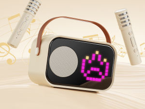 Mini Karaoke Machine for Kids Portable Bluetooth Karaoke Speaker Unpowered Cabinets with 2 Wireless Microphones for Party