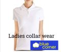 BLUE CORNER LADIES POLO SHIRT PLAIN WHITE COMFORT WEAR WITH COLLAR 100 % honeycomb  (adjust 1 size). 
