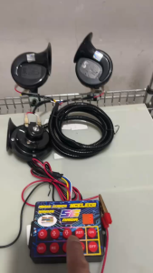 【การจัดส่งที่รวดเร็ว】รับประกันคุณภาพยาวนานเป็นพิเศษ 12V-24V กล่องแตรสามช่า  ตัวควบคุมแตรรถยนต์ ลำโพง เสียงแตรควบคุมเอฟเฟกต์ สำหรับรถยนต์รถบรรทุกทางทะเลเรือ