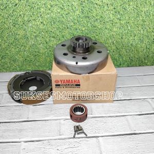 Mangkok otomatis ganda lonceng 21t + kampas ganda assy dan cage bentengan kopling yamaha jupiter z new robot 115 salip vega zr dan rr
