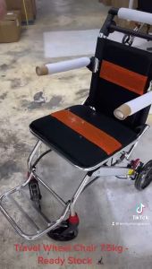 Lightweight Foldable Transit Wheelchair With Folding Armrest And Brakes Kerusi Roda Pushchair