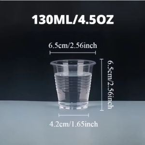 50/100PCS Disposable Transparent Plastic Cups Household  Drinking Cups Fruit Juice Coffee Ice Cream Birthday Wedding Party