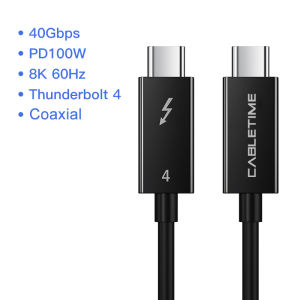 Cabletime | CABLETIME PD100W Type C 8K 60Hz 40Gbps Thunderbolt 4 Cable USB C Cable Compatible USB4 for MacBook Dell Laptop Intel USB C Cable