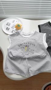 Bộ Sát Nách Kẻ In Cún Cho Bé Trai Bé Gái BECOOL Bộ Đồ Mặc Hè Chất Zip Hàn Co Giãn 4C Cho Bé Từ 8-27kg