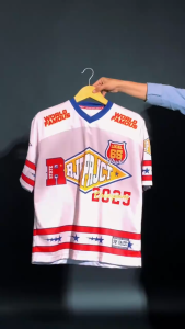 KHF | Jersey Vintage Number 65 Wanita Laki-Laki Cewek Futsal Bahan Dryfit Brazil Milano Full Printing Oversize Casual Rugby Retro Streetwear Hockey Retro NFL Bola Olahraga Boxyfit Pakaian