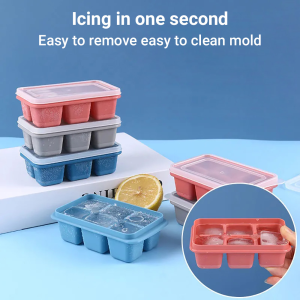 6-Grid Silicone Ice Cube Tray Mold: Perfect for Ice Cream, Whiskey & Cocktails