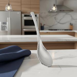 2Pcs Polished Stainless Steel Spoons Food Safe Reusable Dessert Fruit Spoons for Home Travel Restaurant Daily Use
