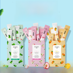 Portable Travel Pack 20pcs Peach Mint Flavored Mouthwash Orange Freshener Oral Cleanser Dental Care Breath Mint Conditioner