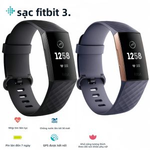 Đồng Hồ Thông Minh Fitbit Charge 3 Dành Cho Nam Nữ Chống Nước Theo Dõi Sức Khỏe Với Chức Năng Đo Nhịp Tim Theo Dõi Giấc Ngủ Đếm Bước Chân & Các Chế Độ Tập Luyện