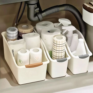 8 Styles Multipurpose Home Organization Boxes for Cleaning Supplies & Household Essentials Plastic Organizer Basket for Under
