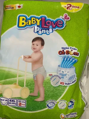 Mới/ tặng 2 miếng/tã quần baby love 3xl33+2 ( 18-25 ký) 4xl33+2 ( 22-28 ký) 5xl33+2 ( 27-35 ký)