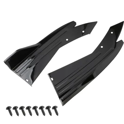 Pair Universal Car Rear Bumper Spoiler Lip Carbon Fiber Wing Trim Protection Anti-crash Diffuser Side Skirt Wrap Angle Splitter