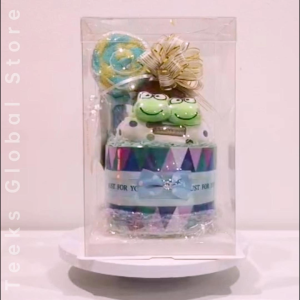 Baby Hamper Keroppi 6inch Diaper Cake With Transparent Box Baby Shower Newborn Full Moon Baby Gift Hadiah Hamper Bayi