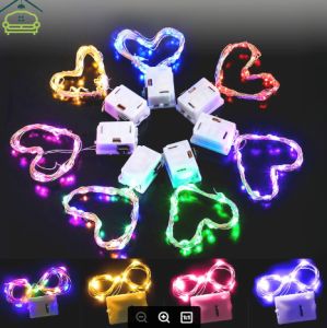 LED Small Colorful Lights Flashing String Lights Starry Sky Light Strips with Copper Wire Decoration Balloons Flowers Lanterns Electronic Wicks