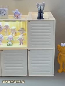 Acrylic Display Box Popmart Display Box Stackable Dustproof with Light Magnetic Container Design Transparent Storage Box Lego Toy Storage Box Organizer