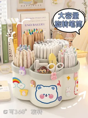 Rotatable Multi-functional Large Capacity Pen Holder