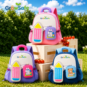 GrowSafe 2026 New Cute Kids Backpack Kindergarten Lightweight Cartoon School Bag for Boys and Girls