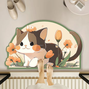 Cartoon Bathroom Mat Diatom Mud Anti-slip Foot Pad Absorbent Carpet No-wash Special Bathroom Door Mat Bathroom Mat