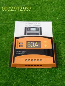 Điều khiển sạc pin mặt trời PWM 50A 12V/24V AUTO CÓ MÀN HÌNH VÀ USB