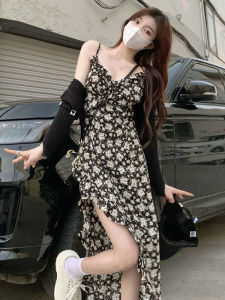 Fashion Elegant Versatile Waist-Cinching Floral Halter Dress
