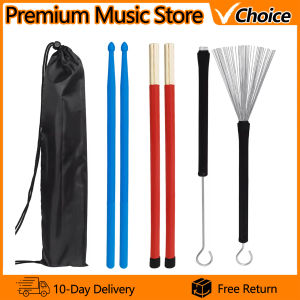IRIN | Drum Brushes Sticks Set 1 Pair Drum Brushes Nylon Drumstick Drum Sets Brush & Bamboo Drumstick Percussion Accessories