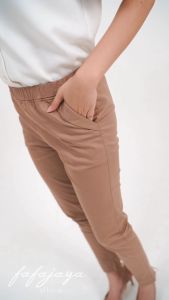Celana Bahan Panjang Wanita - Celana Cotton Stretch Wanita - Celana Pinggang Karet