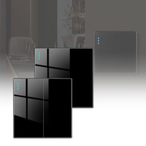 Sakelar Lampu Rumah Hitam Black Glossy 1/2 Gang Electrical Switch Bahan Akrilik