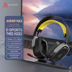 Tai Nghe Chơi Game Không Dây Ajazz AHM09 MAX Với Mic Ba Chế Độ Chất Lượng Âm Thanh Tuyệt Vời Thiết Kế Đeo Đầu Bằng Da Thoải Mái Khi Sử Dụng Với Máy Tính