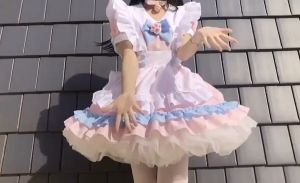 ชุดแม่บ้าน ชุดคอสเพลย์ S-4XL ผ้านุ่มใส่สบาย ชุดเดรสกระโปรง เดรสสีชมพู สีดำ ชุดนอนไม่ได้นอน ชุดญี่ปุ่น กระโปรงบาน เมด