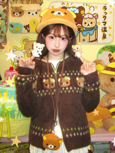 Womens Hooded Knitted Sweater Coat Double Zipper Loose Sweet Style Early Spring Fashion Casual Comfortable Top