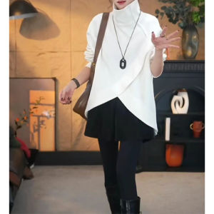 Elegant Fashionable Loose Irregular Medium-long Hoodie
