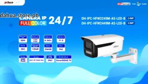 Dahua IP Camera 2MP/4MP(DH-IPC-HFW2449MN-AS-LED)Full HD Full-color Wired Waterproof Outdoor Intelligent Network Camera