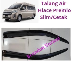 Talang air hiace premio slim/cetak/side visor super premium